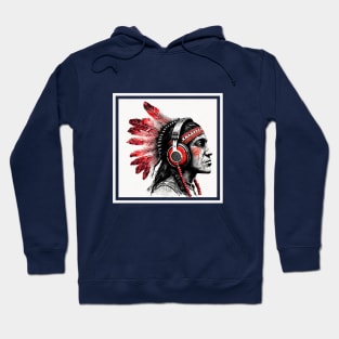 american native with headphones Hoodie